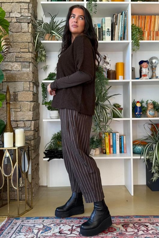 Clemmie Box Knit Coffee Bean Marl